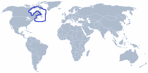 wereldkaart Placopecten magellanicus